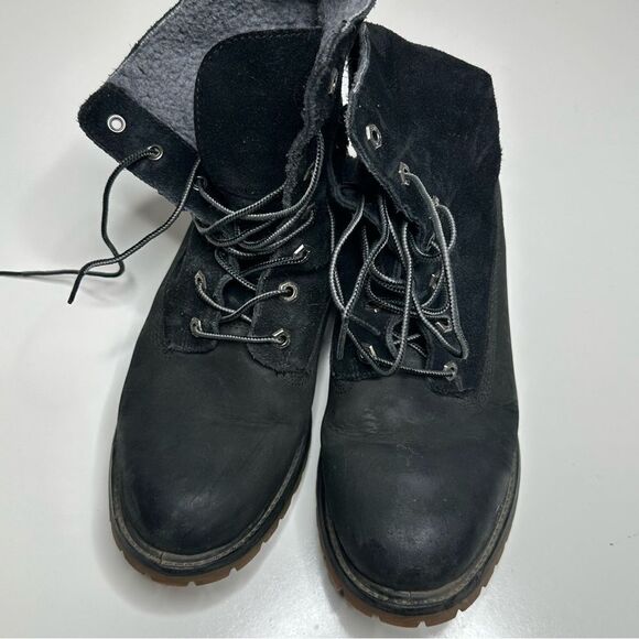 Timberland‎ Womens Boots Size 9.5 M Black Leather Suede Sherpa Lined 3824R - Picture 5 of 8
